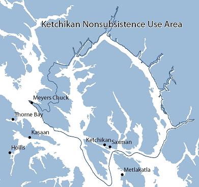 Map of Ketchikan Nonsubsistence Area